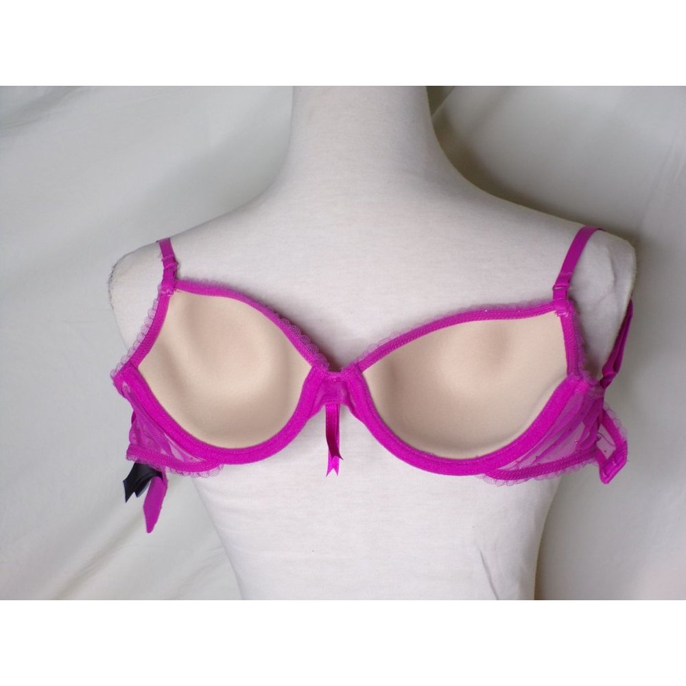 ELLE MACPHERSON Starry Sky Glitter Bra Magenta Pink 32C NEW - Picture 6 of 6